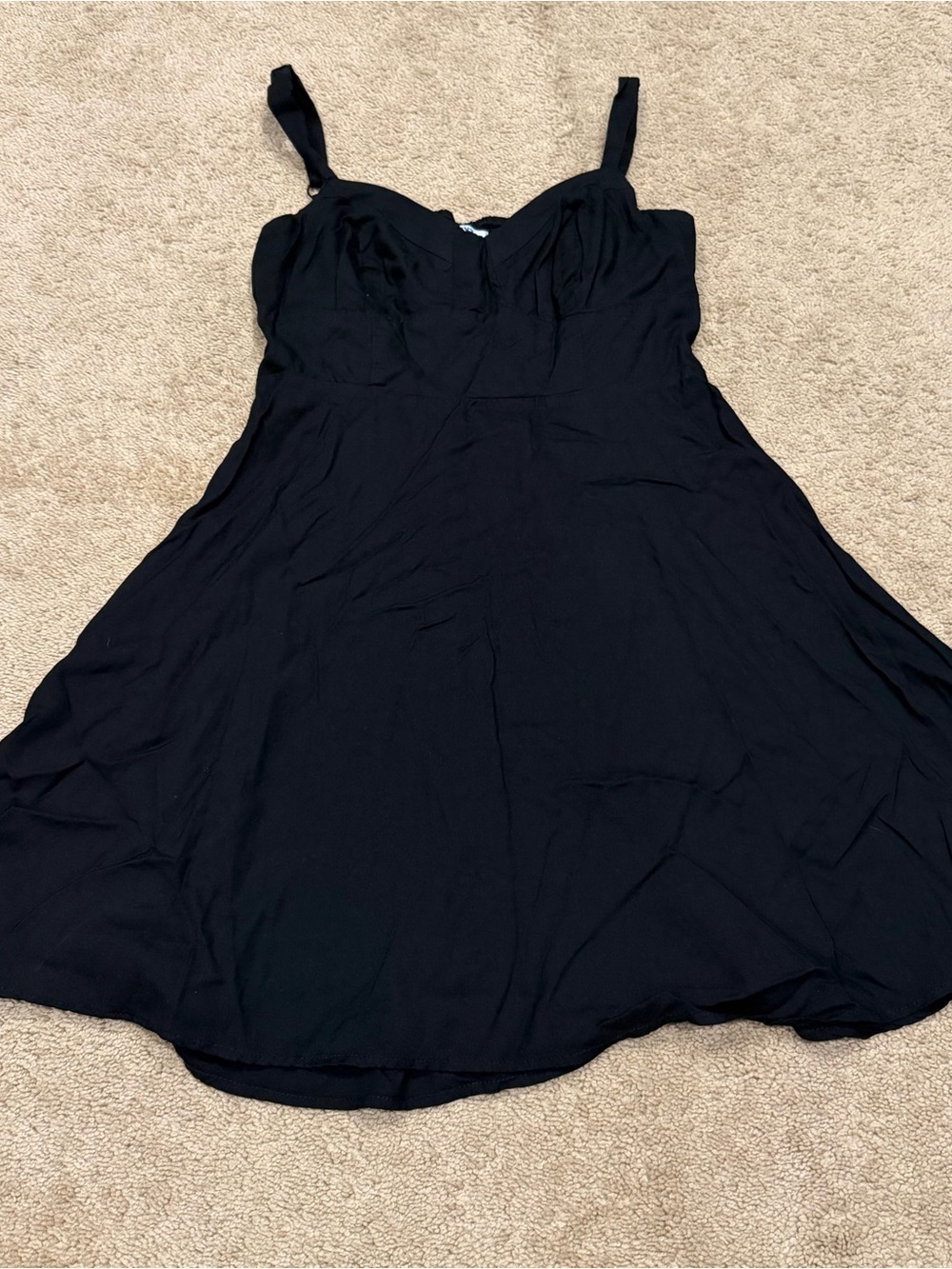 Women's Old Navy Black Sun Dress Size Medium Petite Zip Closure